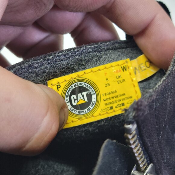 Cat Caterpillar Black P308999 Kearny Leather Ankle Boots Size 7 USA - Picture 7 of 11